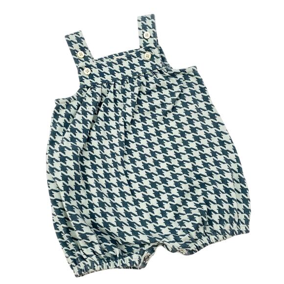 Kate Quinn Houndstooth teal overalls - Picture 1 of 3